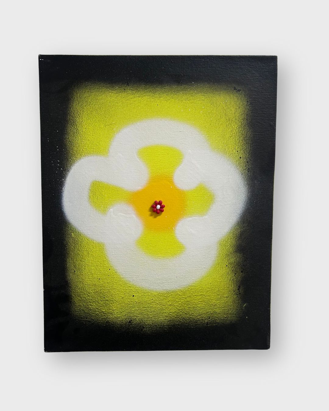 Spray Paint Flower Beaded Canvas