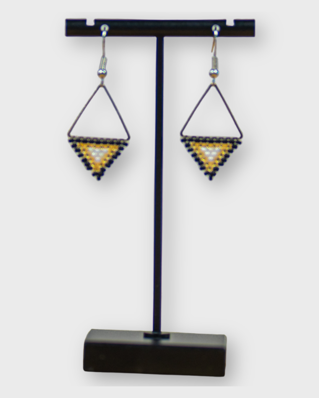 KJ - Black and Gold Triangle Earrings