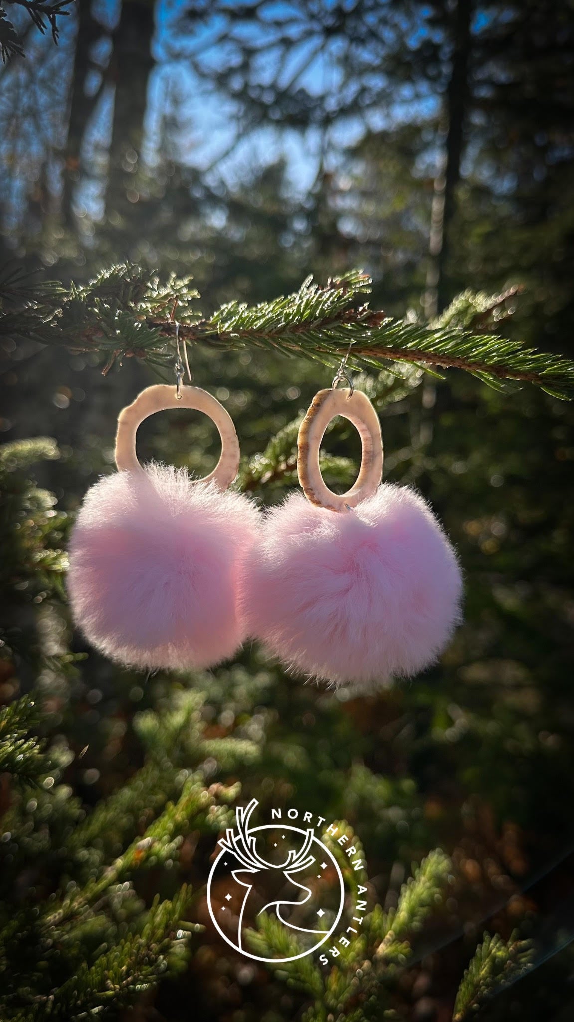 Hollowed out Antler Fur & Pom