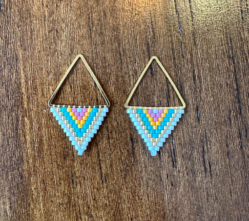 BrickStitch Triangle Earring Summer
