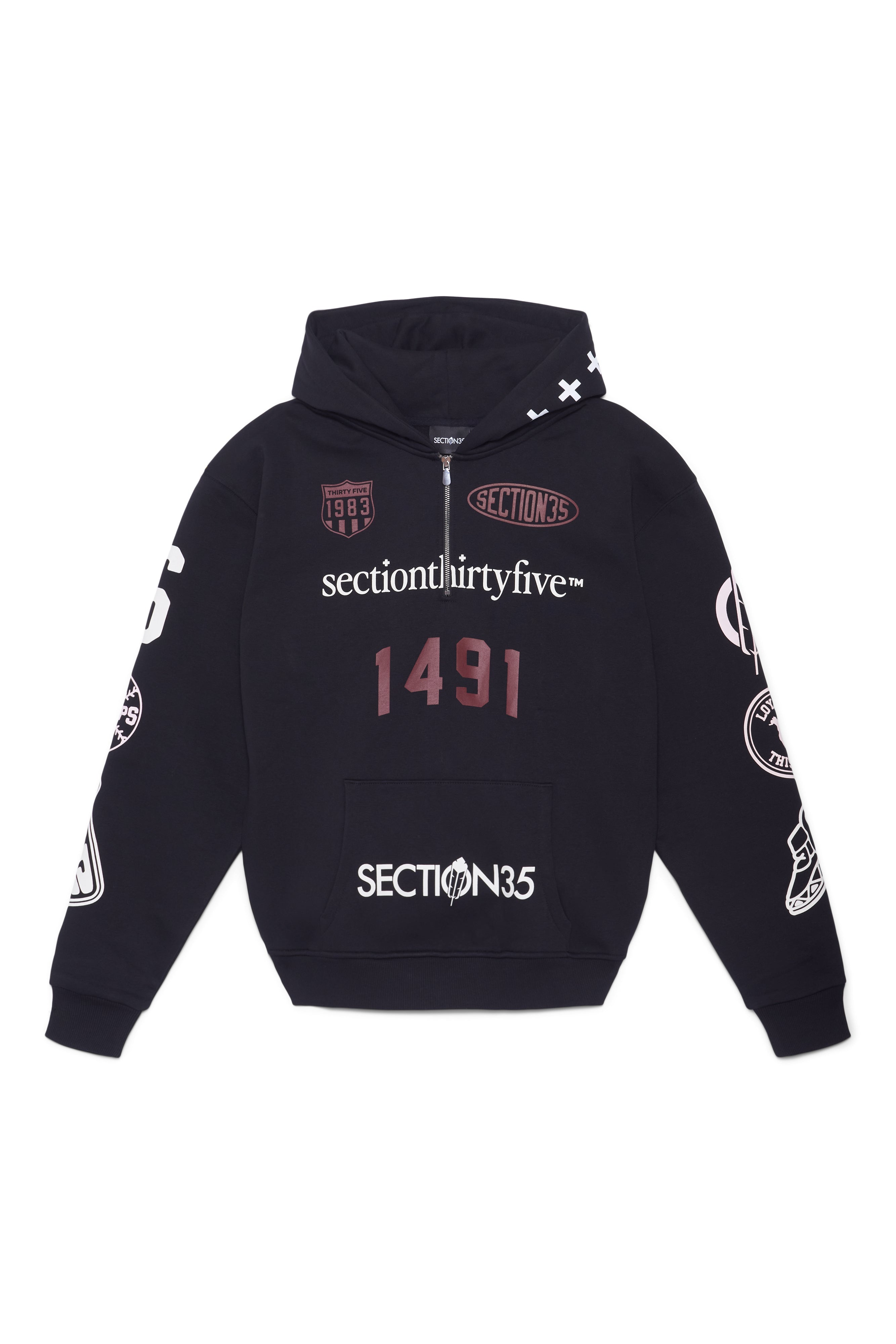 Por Vida Half Zip - Black