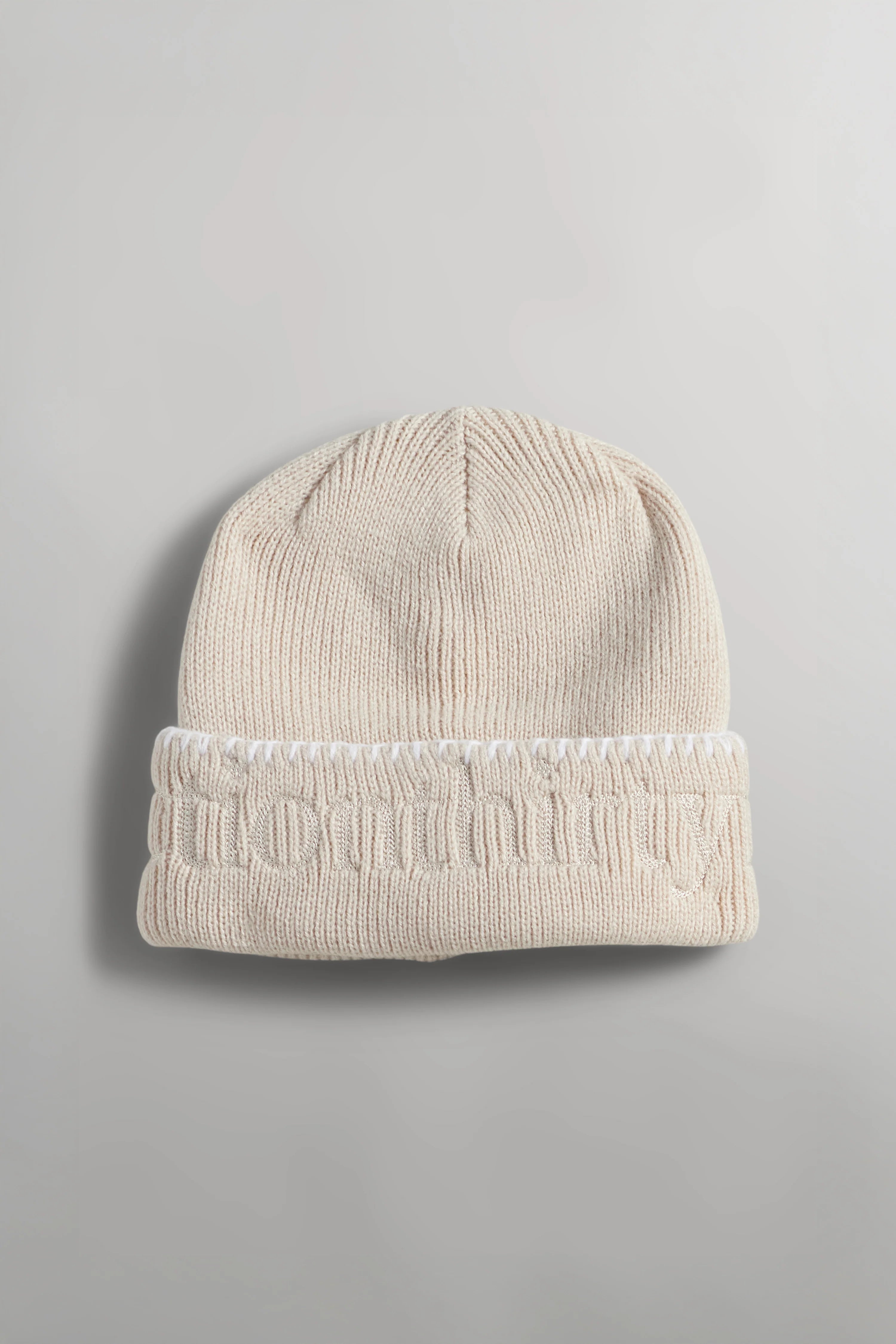 SECTION 35 x 47 Brand Wordmark Beanie - Blanket Stitch Bone