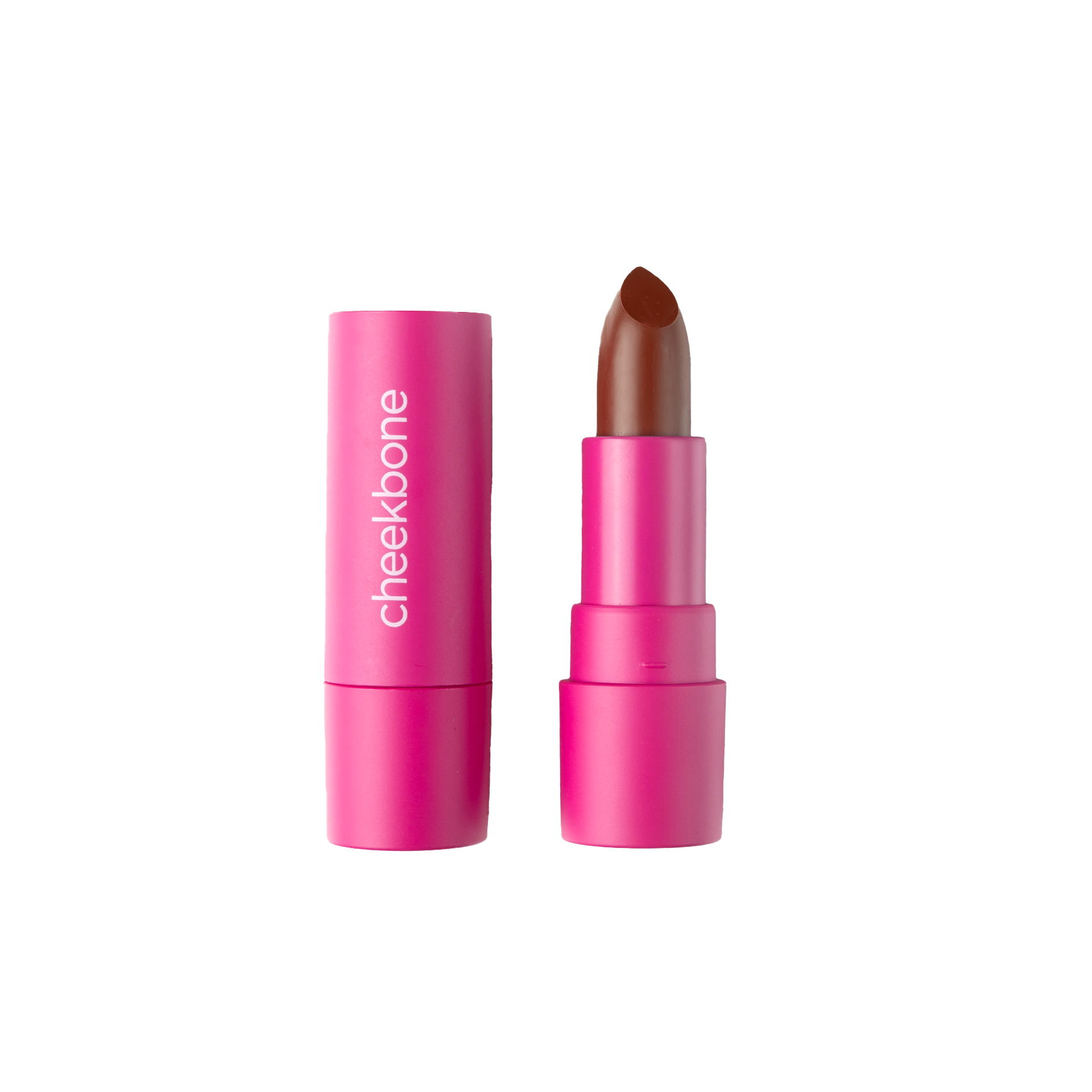 Pink lipstick with brown shade and &