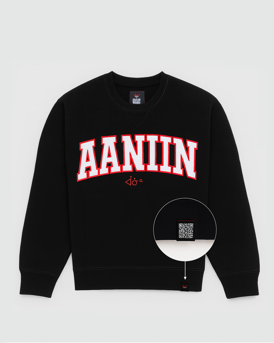 Every conversation starts with aaniin in this best selling Black sweatshirt with &
