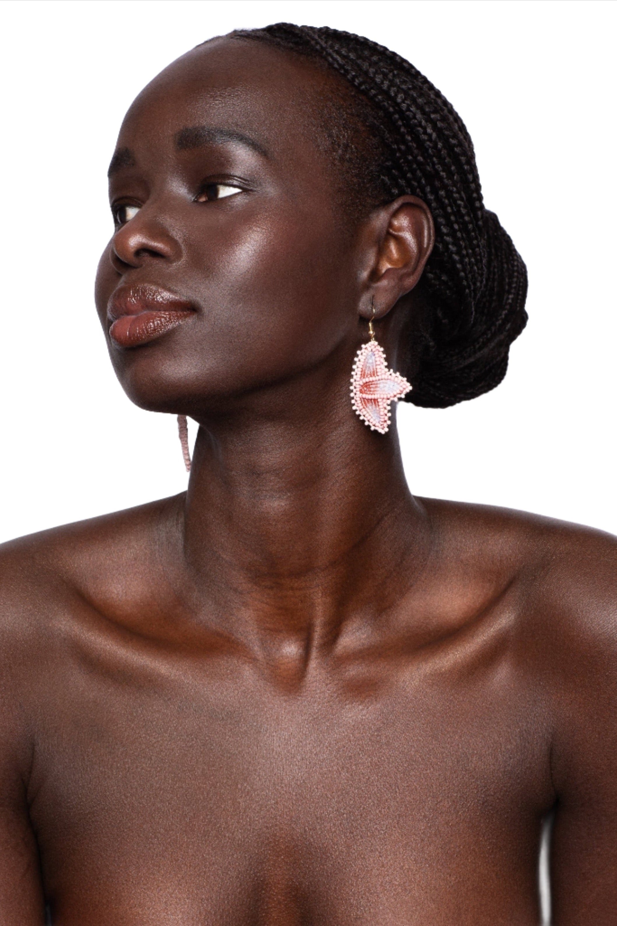 Beaded Petal Earrings
