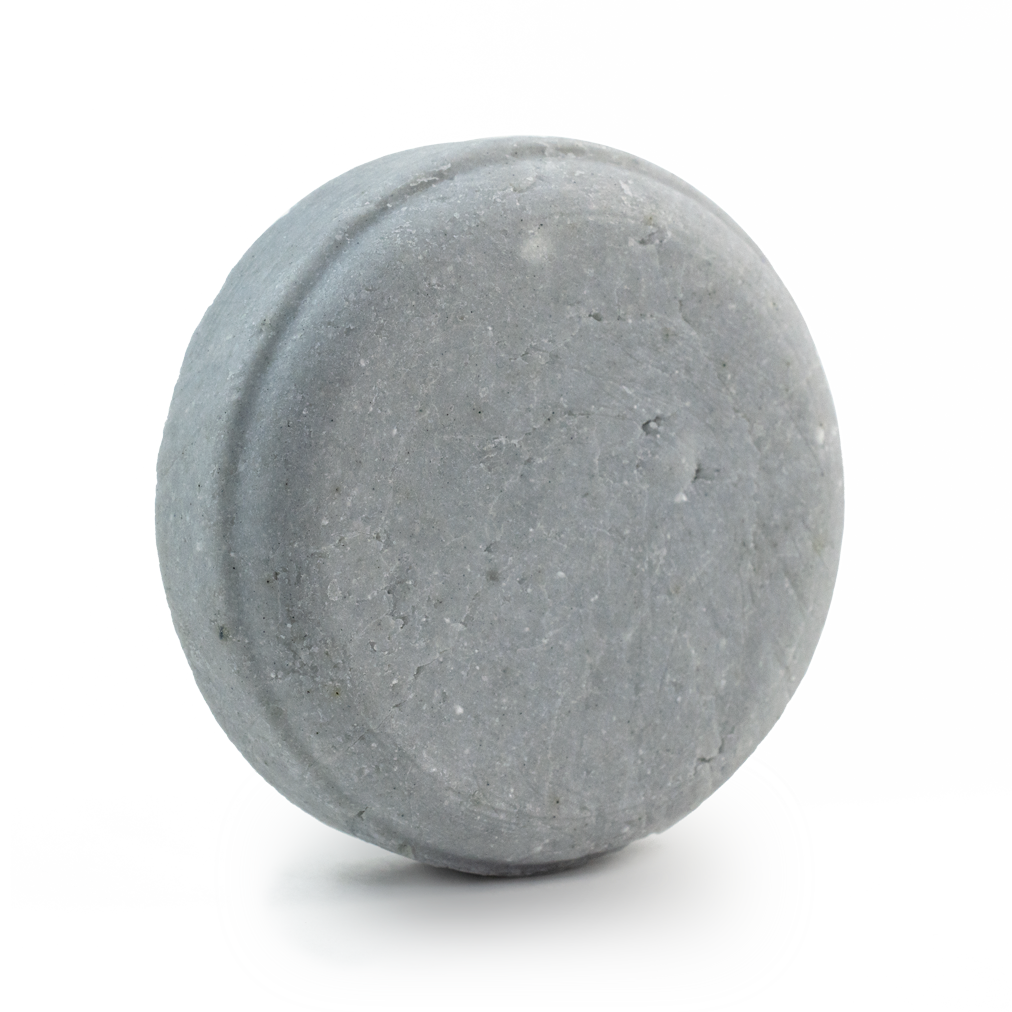 Vitality shampoo bar scented with peppermint, rosemary and lavender essential oils for oily hair naturally coloured blue with indigo powder