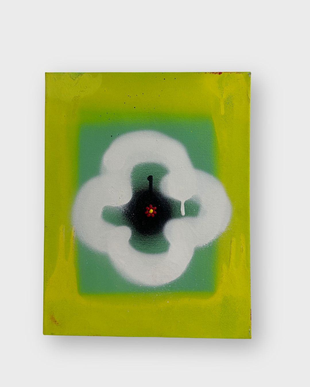 Spray Paint Flower Beaded Canvas