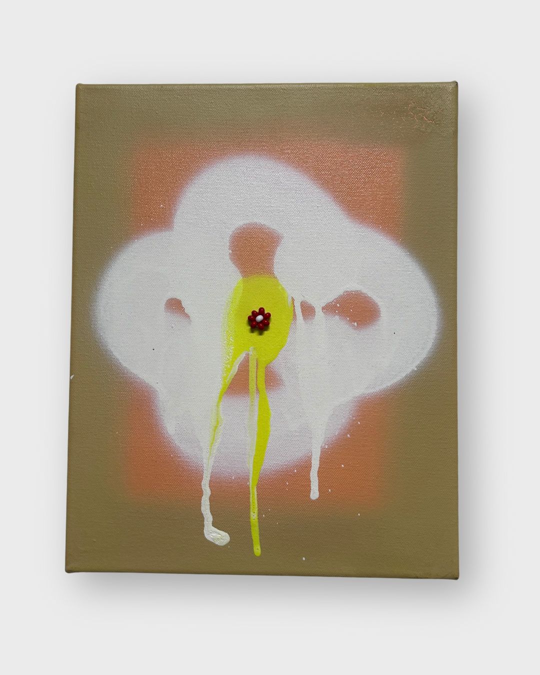 Spray Paint Flower Beaded Canvas