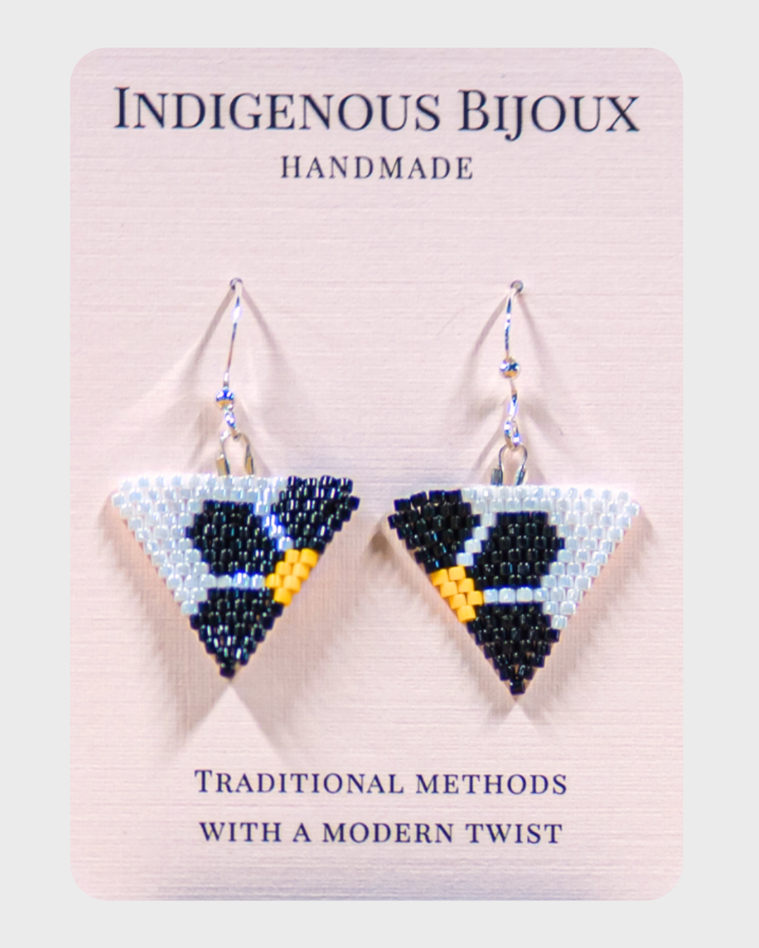 IB - Black and White Floral Earrings