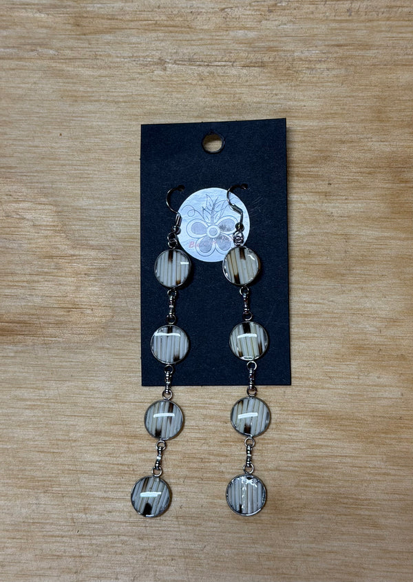 4 tier porcupine quill earrings