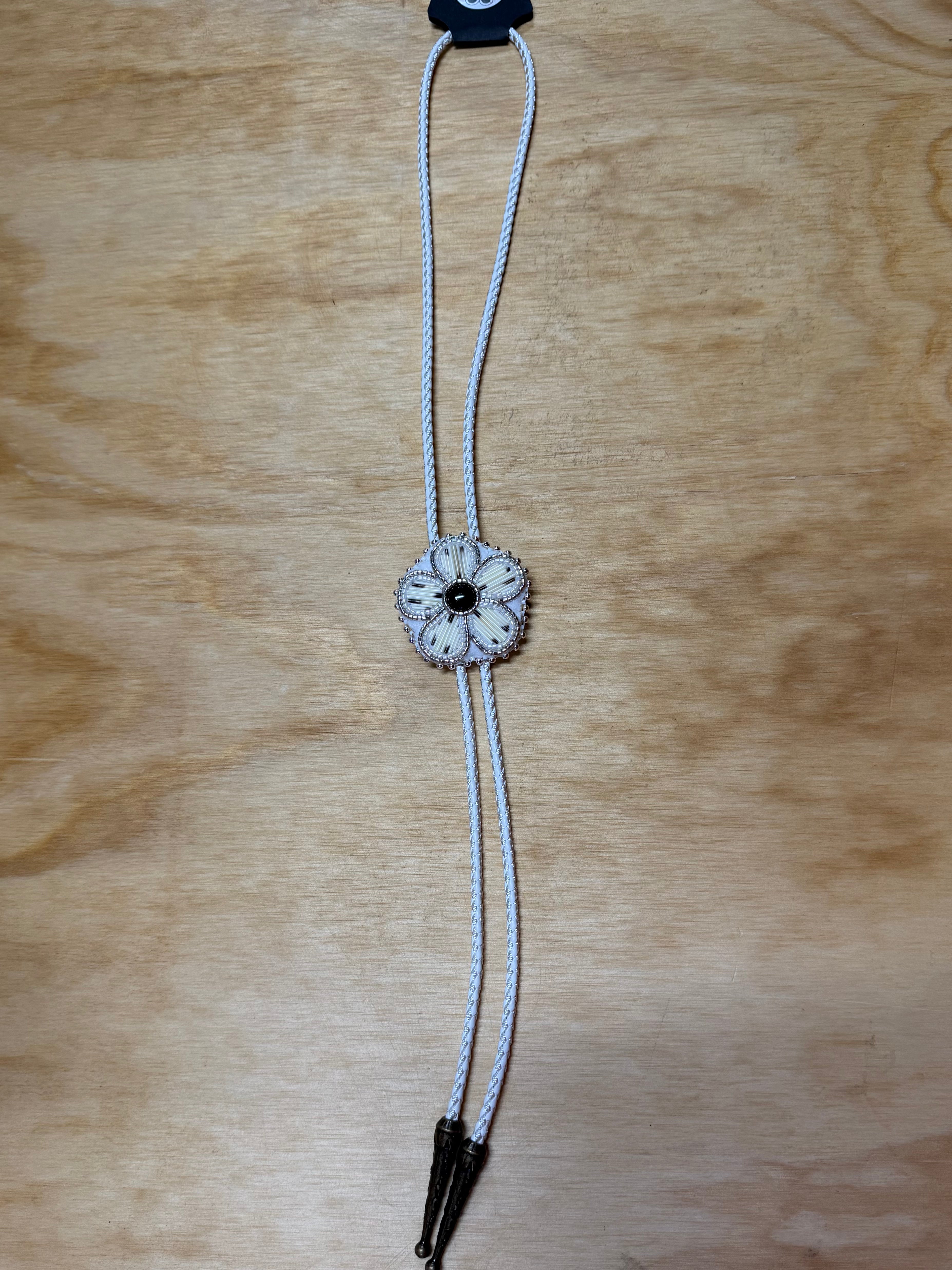 flower quilled bolo tie
