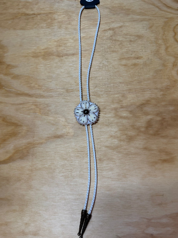 flower quilled bolo tie