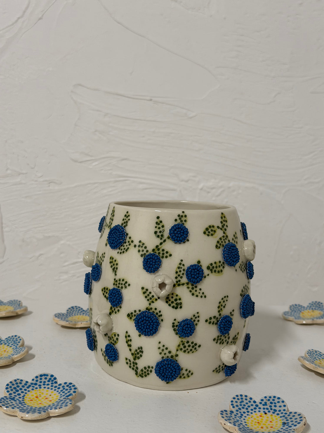 Beaded Vase - Blueberry