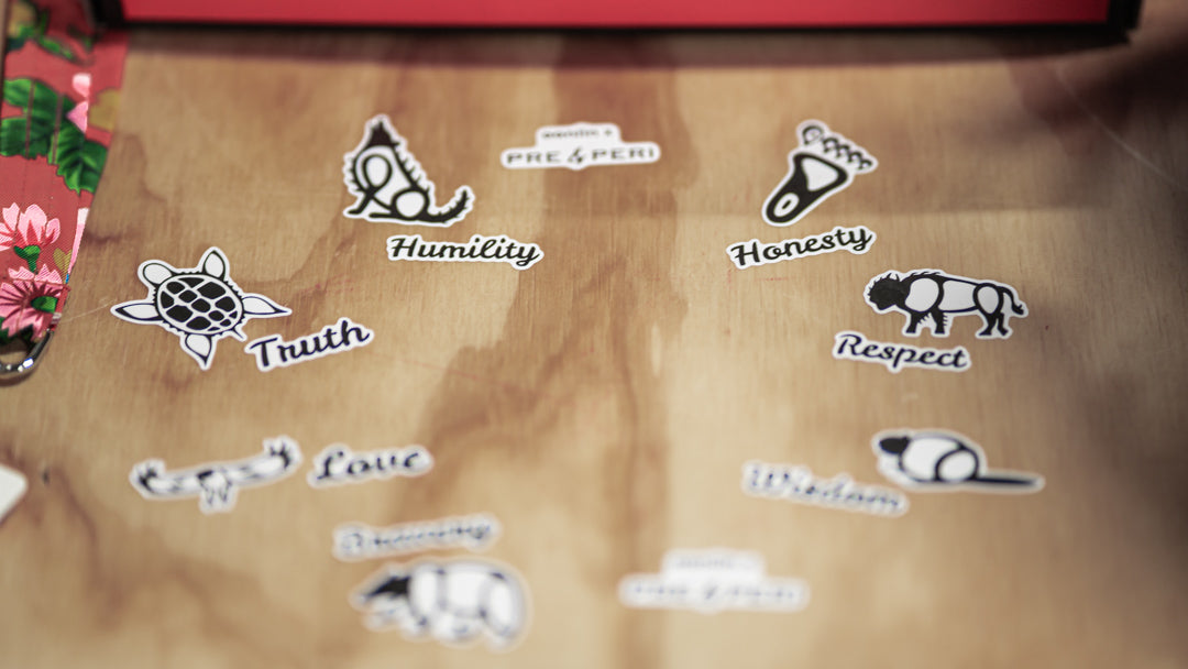 aaniin x pre &amp; peri 7 Grandfather Teachings Sticker Pack