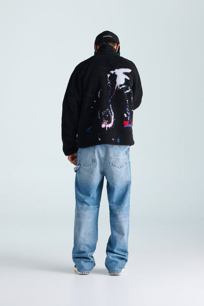 Sneak-Up Sherpa Coat - Black