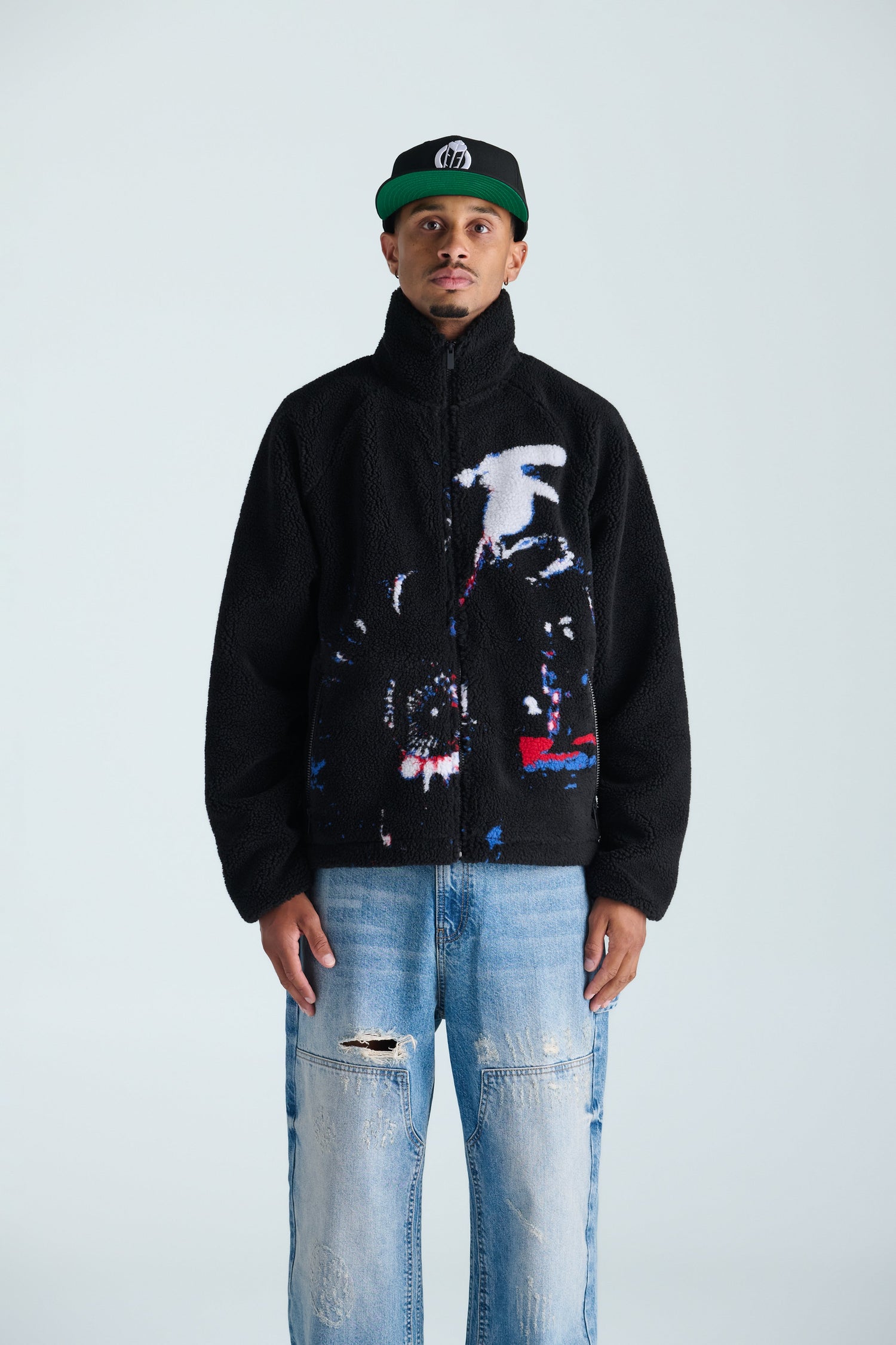 Sneak-Up Sherpa Coat - Black