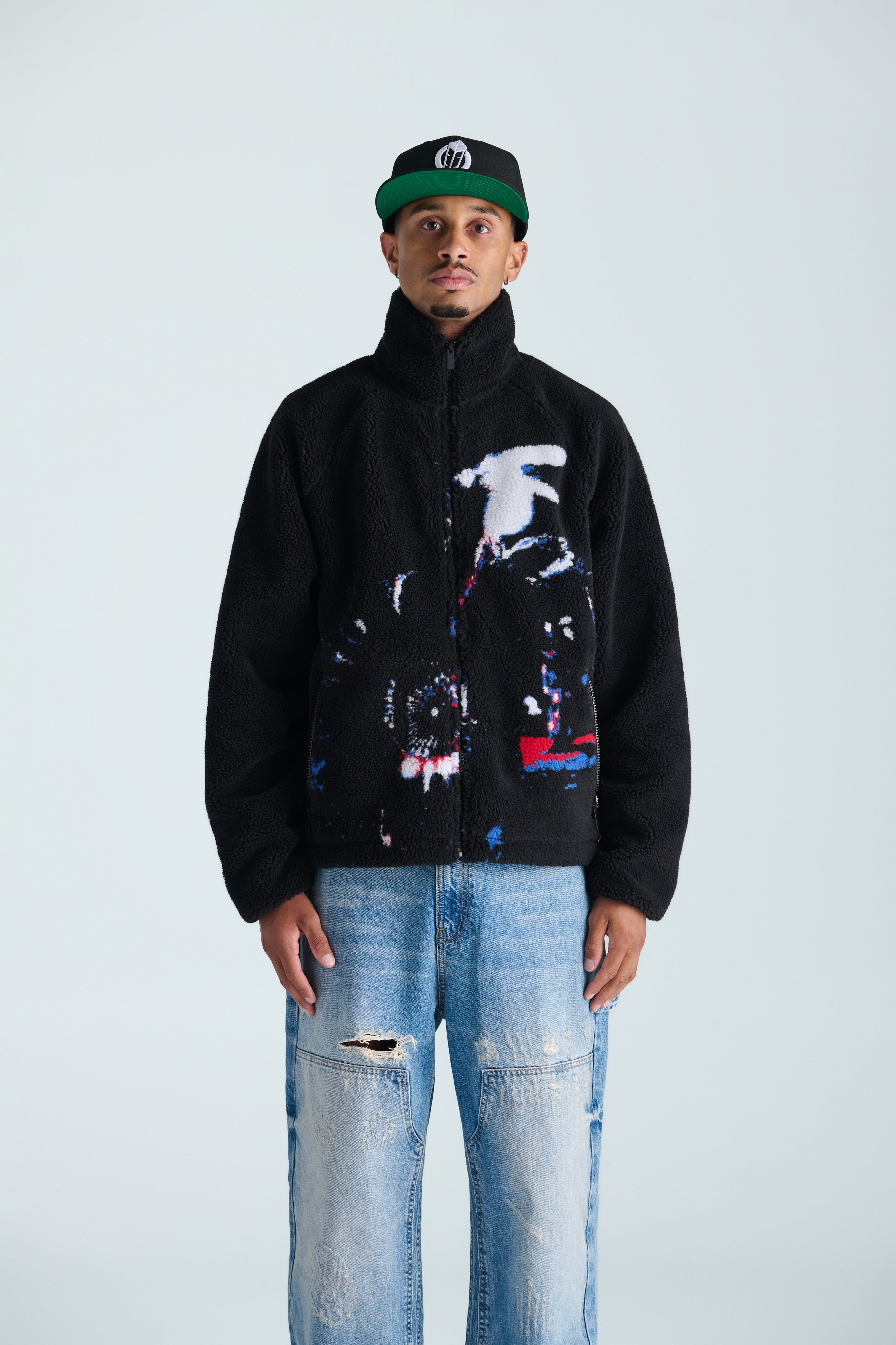 Sneak-Up Sherpa Coat - Black