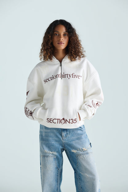 Por Vida Half Zip - Cream