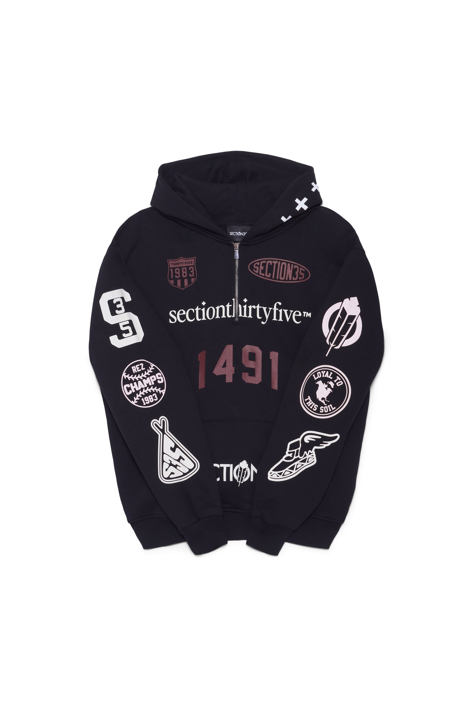 Por Vida Half Zip - Black