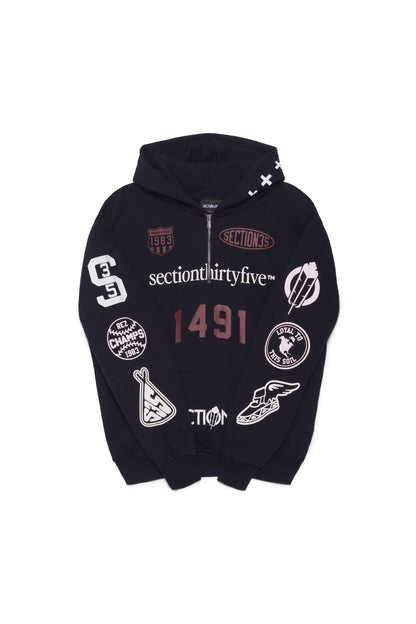 Por Vida Half Zip - Black