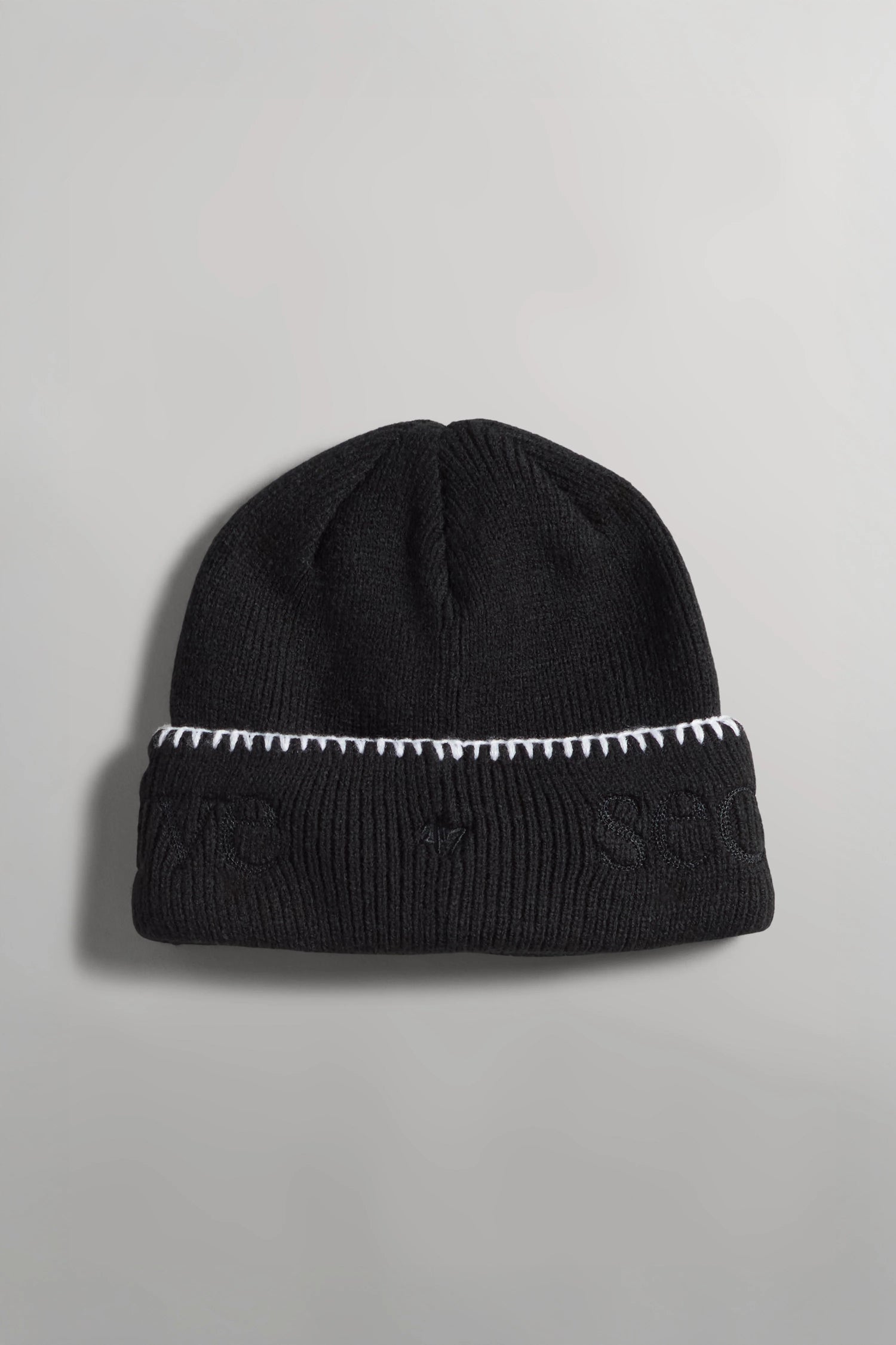 SECTION 35 x 47 Brand Wordmark Beanie - Blanket Stitch Black
