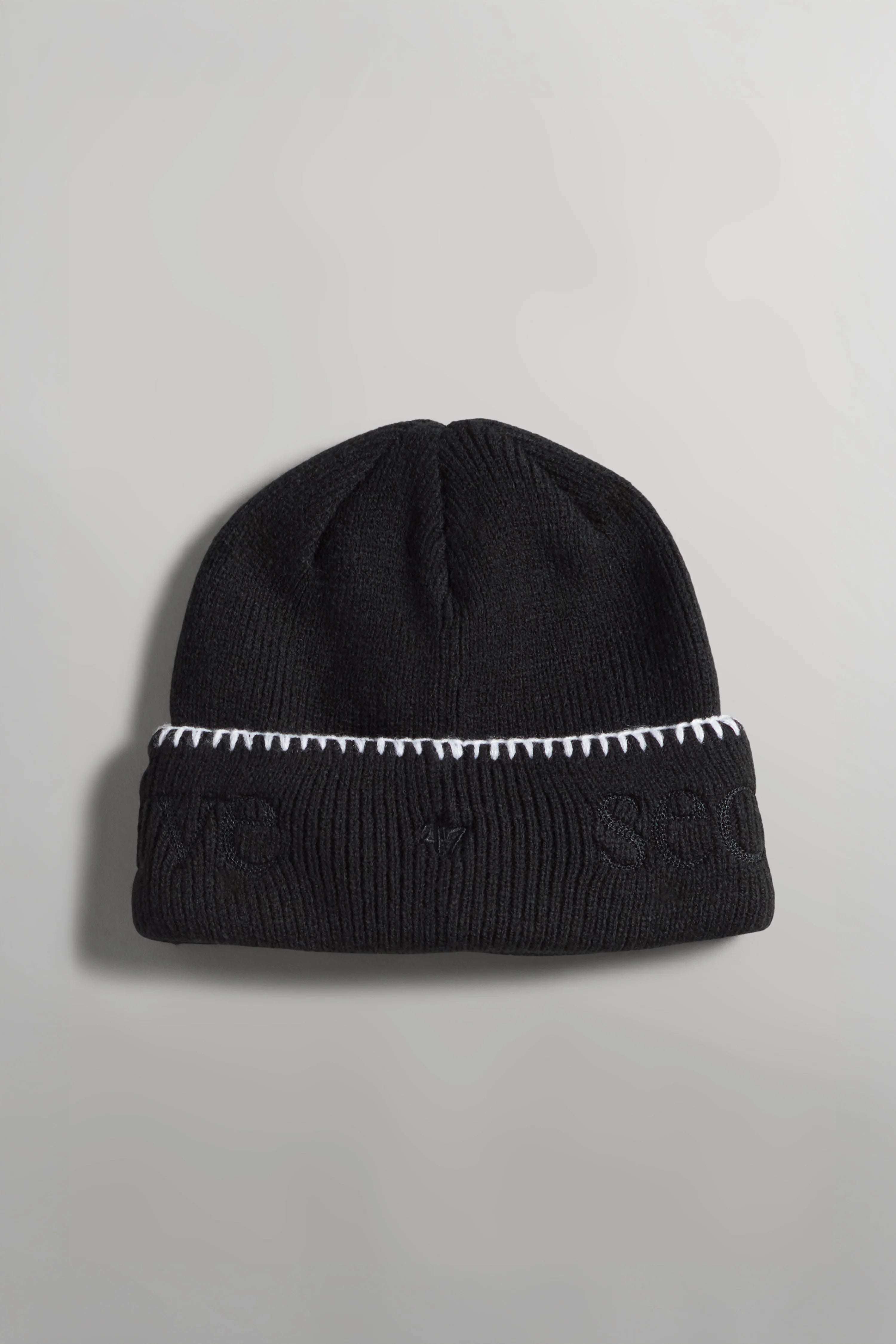 SECTION 35 x 47 Brand Wordmark Beanie - Blanket Stitch Black