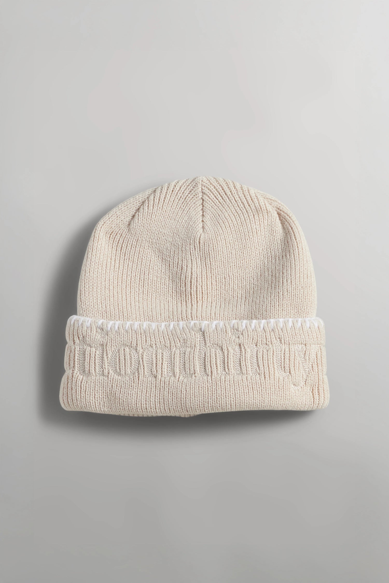 SECTION 35 x 47 Brand Wordmark Beanie - Blanket Stitch Bone