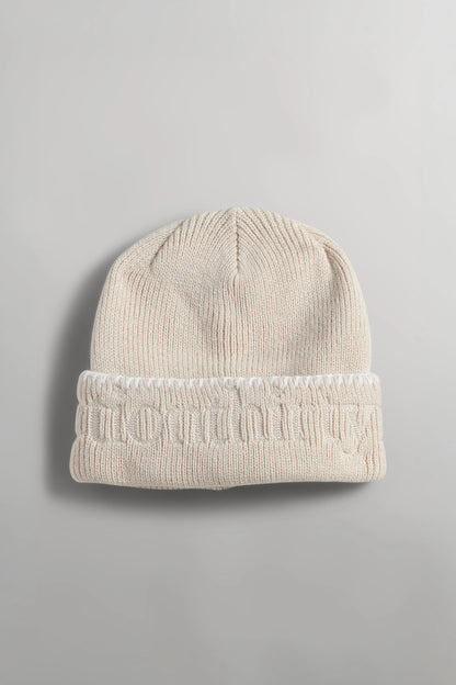 SECTION 35 x 47 Brand Wordmark Beanie - Blanket Stitch Bone
