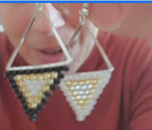 KJ - Beaded Triangle Earrings