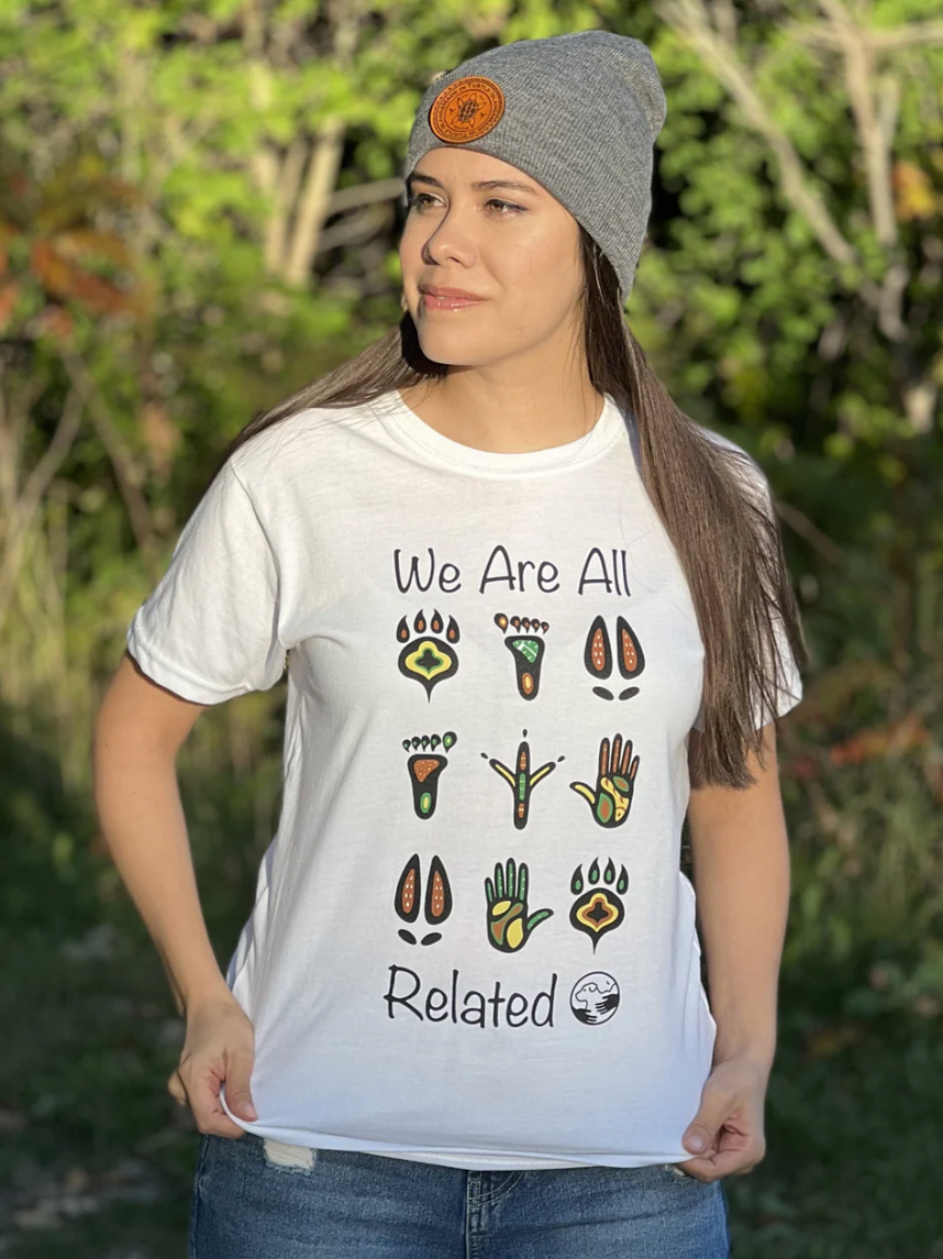 We Are All Related T-Shirt White Print