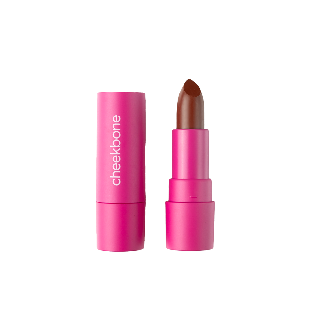 Pink lipstick with brown shade and &