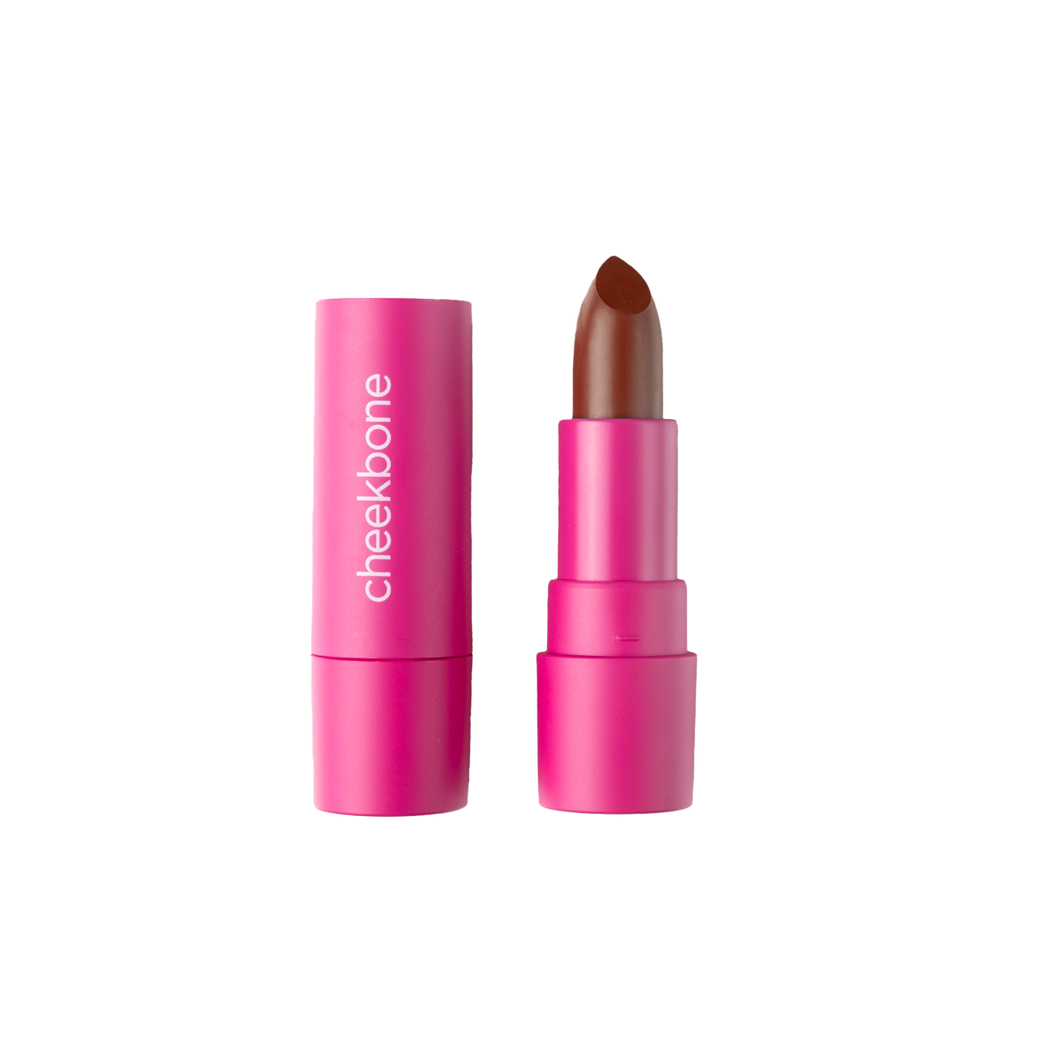 Pink lipstick with brown shade and &