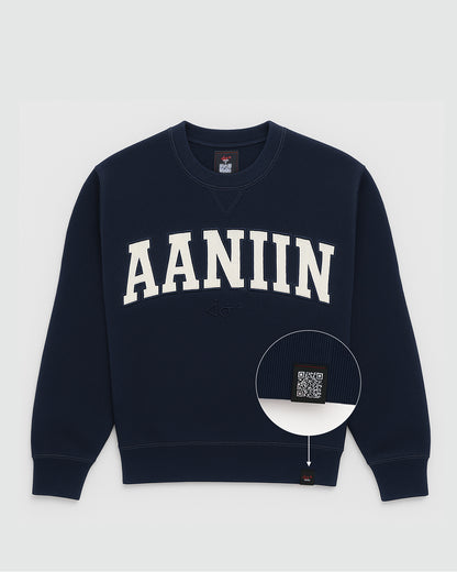 Every conversation starts with aaniin in this best selling Blue sweatshirt with &