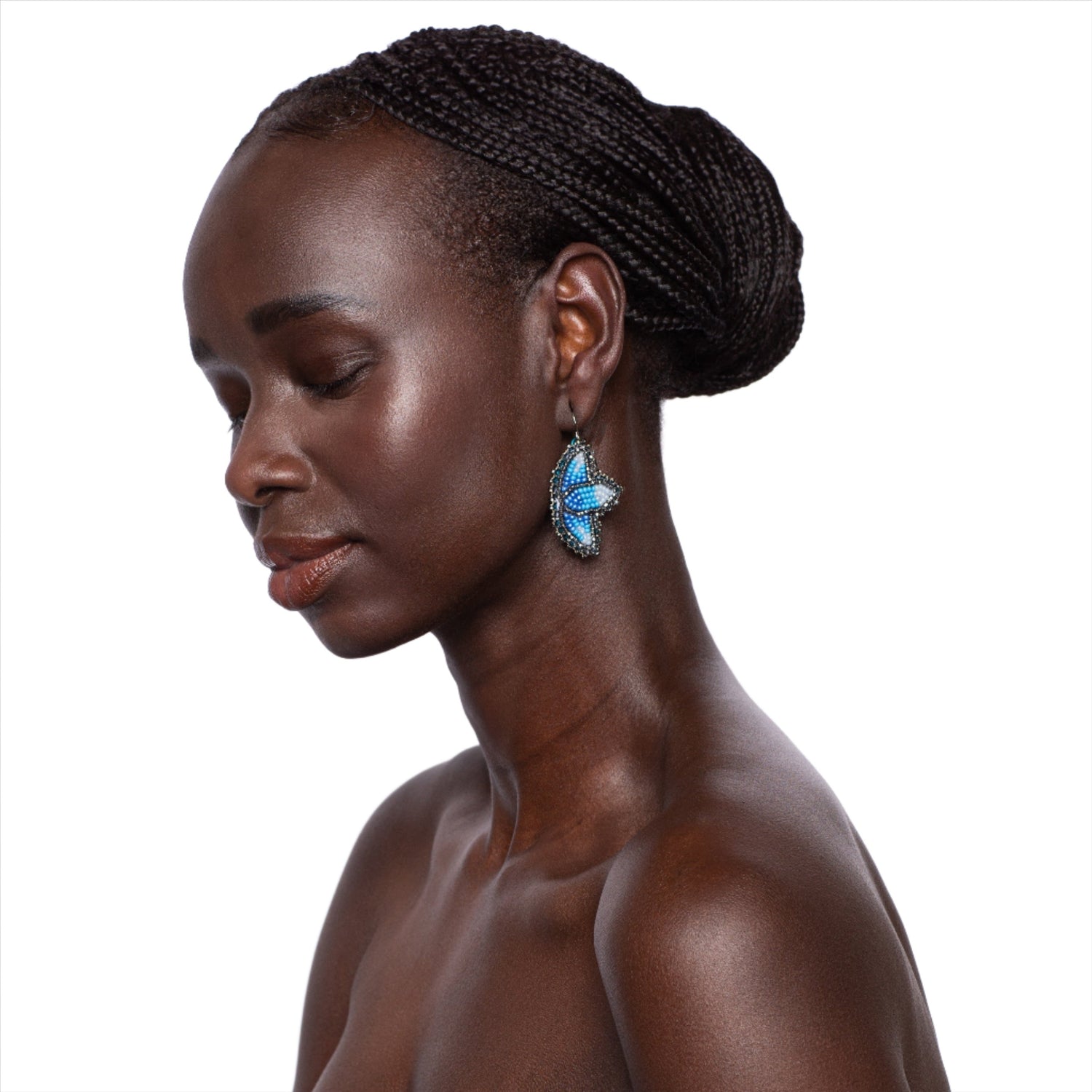 Beaded Petal Earrings