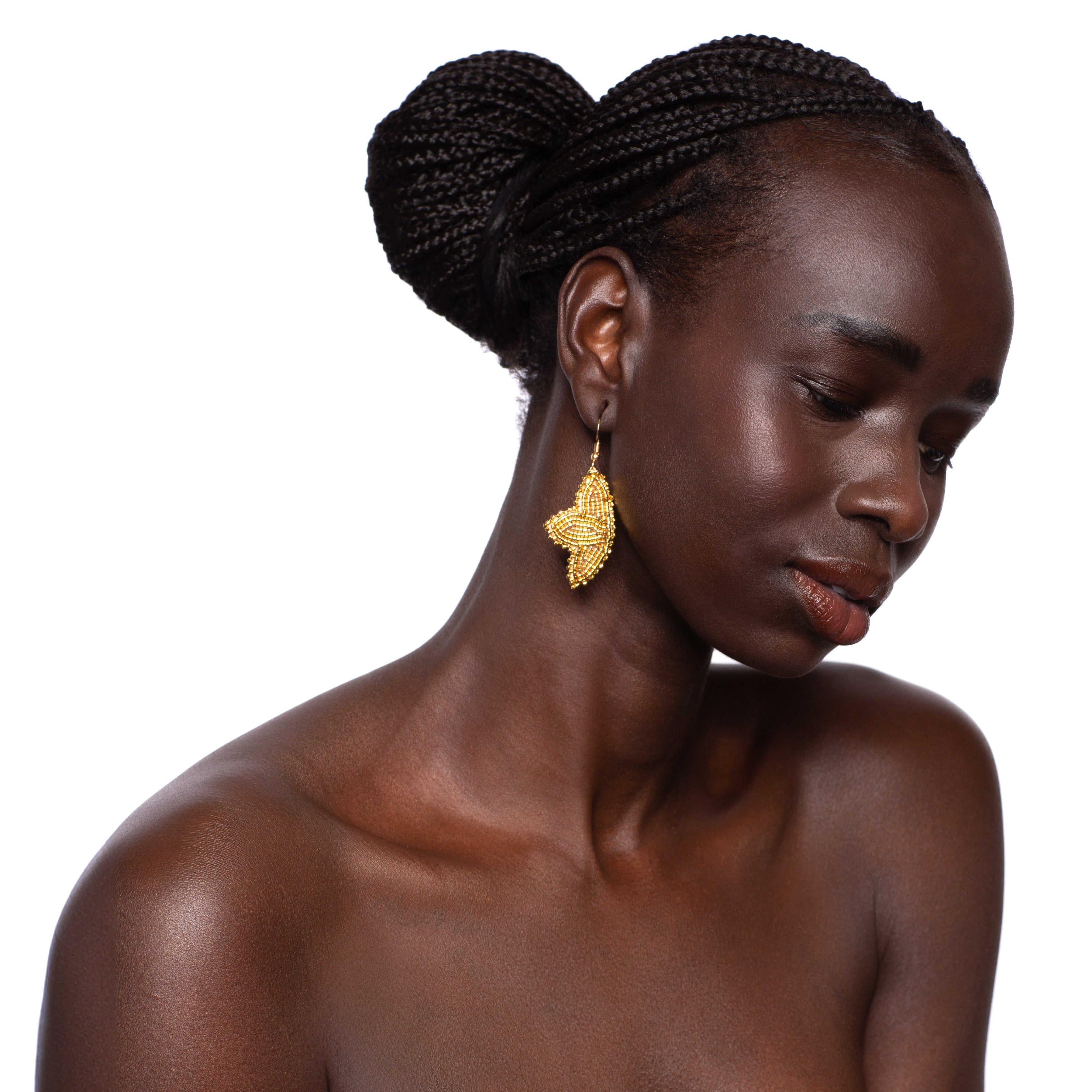 Beaded Petal Earrings