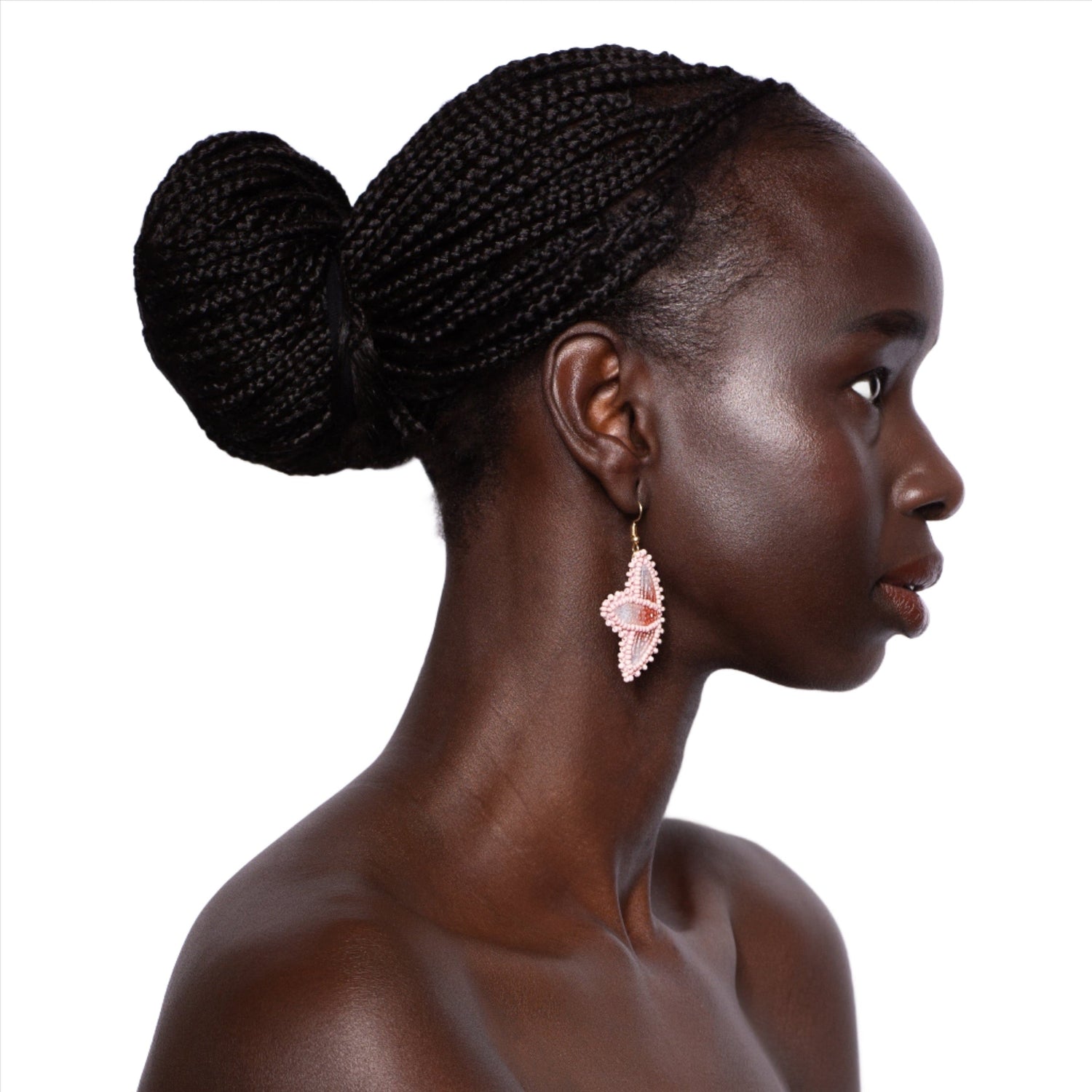 Beaded Petal Earrings