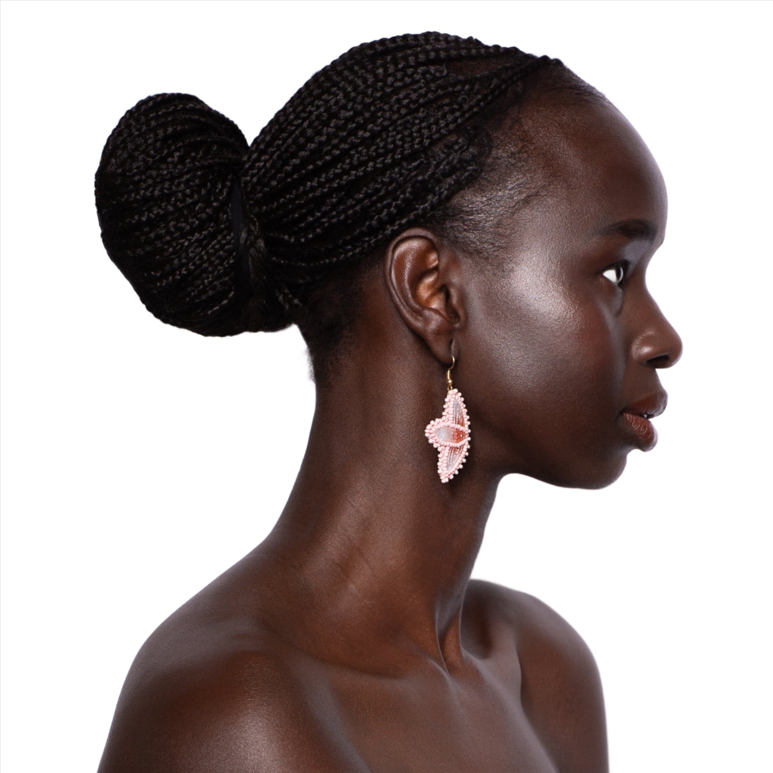 Beaded Petal Earrings