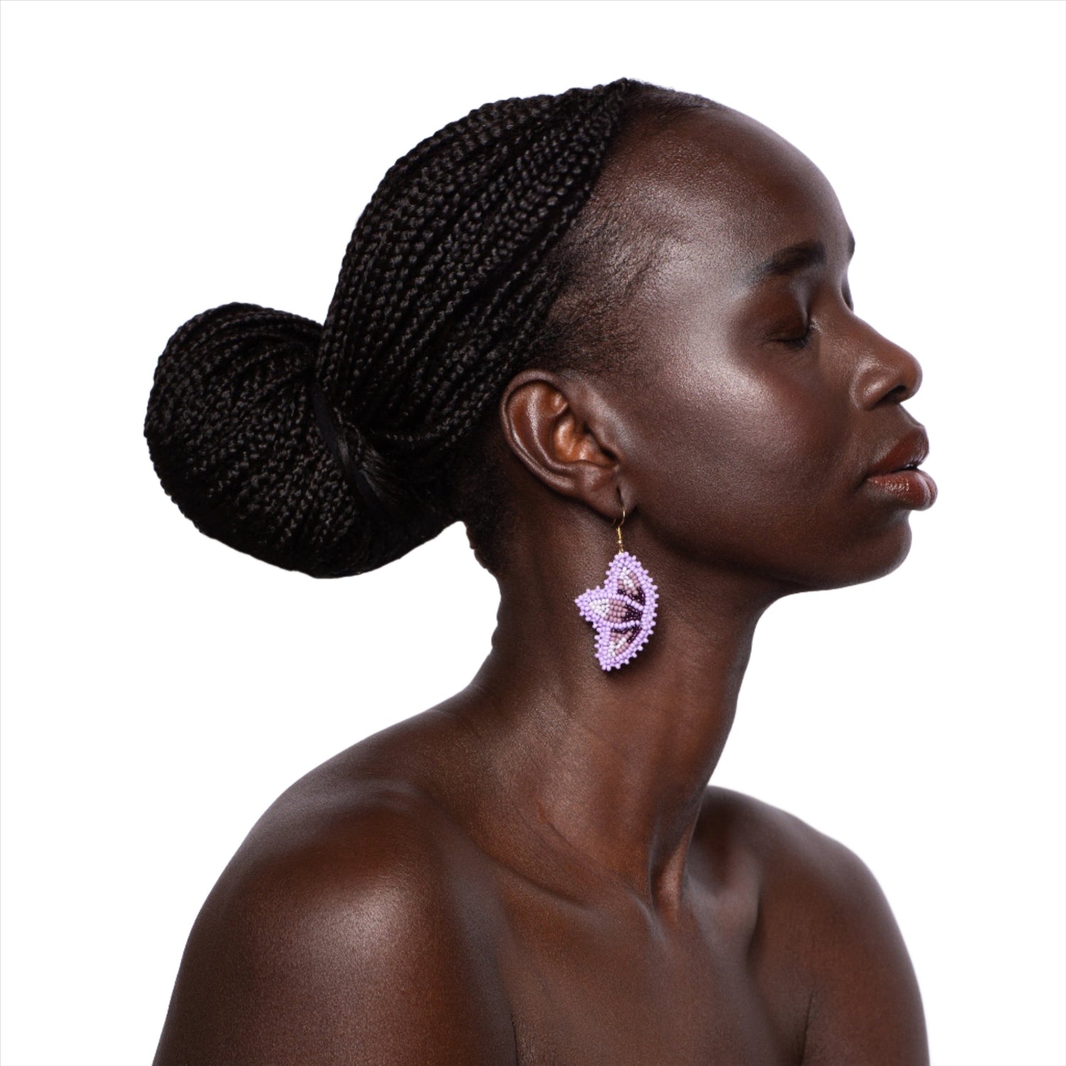 Beaded Petal Earrings